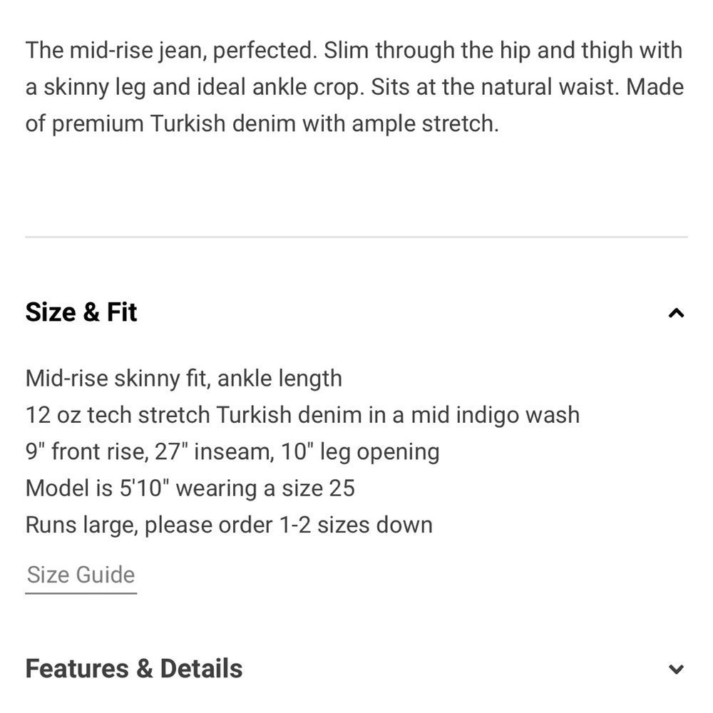 NWT Rag & Bone Mid Rise Ankle Skinny Jeans - Picture 3 of 5